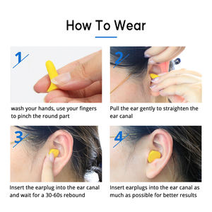 SNR36dB Langsam Rückfedernde Schwarze Schaumstoff-Ohrstöpsel Anti-Lärm Gehörschutz Schalldichte Ohrstöpsel mit CE für Schlaf und Schießen - Product Image 5