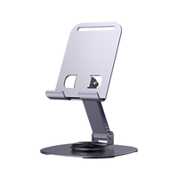Support de téléphone portable en métal rotatif à 360° personnalisable avec logo, pour téléphones portables et tablettes - Style simple, cadeaux promotionnels d'entreprise
