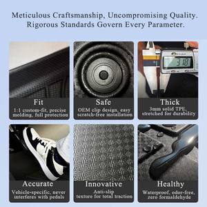 อะไหล่รถยนต์ KCTION ใหม่ล่าสุด พรมปูพื้นรถยนต์ทุกสภาพอากาศ ผลิตตามแบบ OEM ODM ไร้กลิ่น กันลื่น กันน้ำ หรูหรา สำหรับรถยนต์ <span class=keywords><strong>Tesla</strong></span> <span class=keywords><strong>Model</strong></span> Y พรมปูพื้นรถยนต์ 3 มิติ วัสดุ TPE - Product Image 5