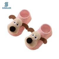 Chaussettes antidérapantes en coton tricotées 3D en peluche pour bébé, disponibles en OEM, confortables, pour tout-petits, avec motif animal de dessin animé