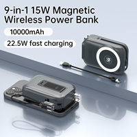 Batterie externe 10000 mAh à charge rapide 22,5 W pour S390 avec chargeur magnétique sans fil pour montre connectée, pliable et prise CA intégrée