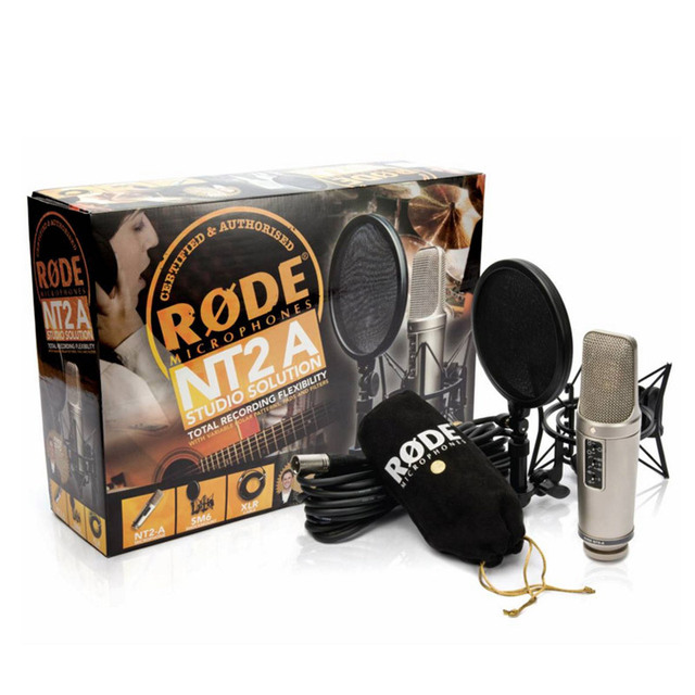 NT2-A Live Recording Condenser Microphone Large Diaphragm Lightweight UHF Wireless Noise Cancelling Metal Desktop Use Microphone