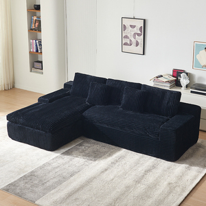 Canapé en tissu compressé en forme de L, sans armature, avec mousse à mémoire de forme, moderne, pour appartement, maison, loft, salon - Product Image 2