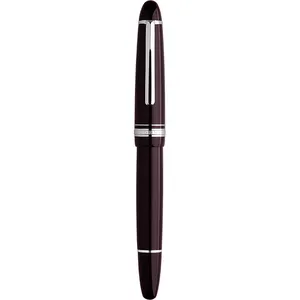 MAJOHN P136 bordo dolma kalem, metal bakır piston mürekkep emici değiştirilebilir uç montajı, No. 6 keskin yetişkin kalem
