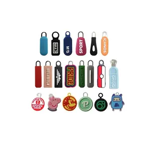 Extratores extravagantes do zíper para sacos bolsas DIY logotipo personalizado cartoon borracha silicone cord zipper puxa