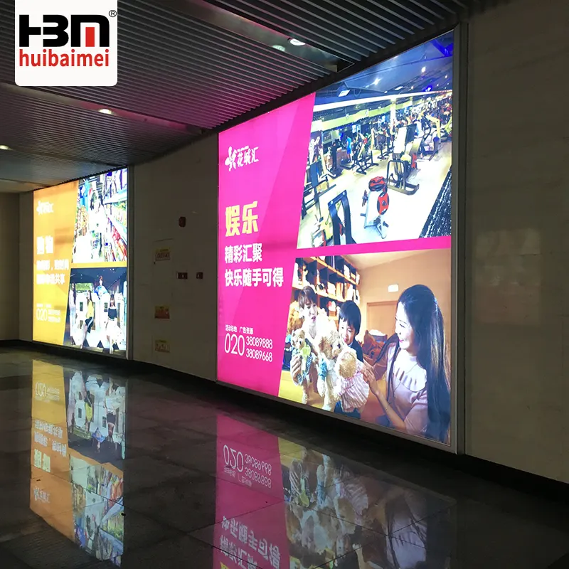 Huibaimei Guangzhou factory hot sale fabric lightbox backlit led light box advertising