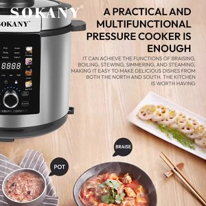 Cuisinière électrique multifonctionnelle SOkany 7L, appareil électroménager 7L, <span class=keywords><strong>autocuiseur</strong></span> électrique multifonctionnel, cuiseur à riz <span class=keywords><strong>Silver</strong></span> <span class=keywords><strong>crest</strong></span> - Product Image 4