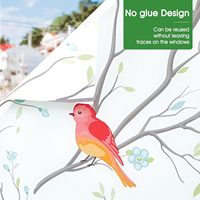 GANI Frühlingsblumen Vogel Elektrostatischer Wandaufkleber Glasfenster Dekoration Abziehbilder Dekor Tapete Abnehmbare Tür- und Fensterfolie