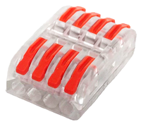 Connecteur rapide à ressort série PCT-2 avec poignées orange et coque transparente, bornier 2-5 broches 32A 250V 0,08-4mm²