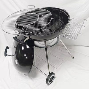 Grille ronde à charbon émaillée noire de 22 pouces Bouilloire pour <span class=keywords><strong>barbecue</strong></span> Grilles de <span class=keywords><strong>barbecue</strong></span> extérieures avec insert amovible - Product Image 1