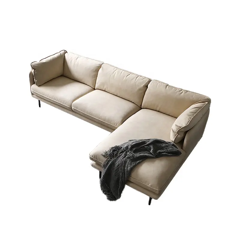 Stok Besar Furnitur Ruang Tamu Set Sofa Bentuk L Modern Kustom Kualitas Terbaik