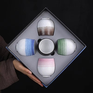 Service à thé en porcelaine de style japonais vintage et nouveau style chinois, durable, de qualité alimentaire, cuite au four, pour expresso, idéal pour les cadeaux transfrontaliers - Product Image 2
