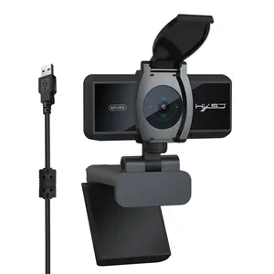 HSXJ-cámara web S3 con enfoque automático, 5M, Pixel, con micrófono, cubierta de privacidad, HD, 1080P, USB, PC, Webcam para Youtube