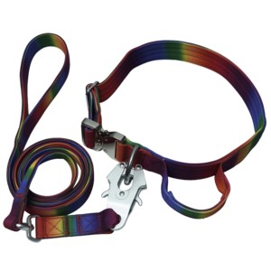 Collier pour chien Ombre coloré de luxe avec accessoires métalliques premium et poignées – Ensemble de colliers pour animaux de compagnie – Fournitures pour animaux - Product Image 3