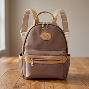 <b>Ladies</b> Mini Waterproof <b>Backpack</b> Custom Logo Rosegold Accessories Nylon Webbing Strap Fashion Daily Use Microfiber Synthetic - Product Image 2