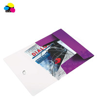 Carpeta de Cartón Blanco Ecológica Personalizada de Fábrica, Laminada Brillante, Tamaño A4/Carta, con 3 Solapas y Bandas Elásticas para Suministros Escolares y de Oficina