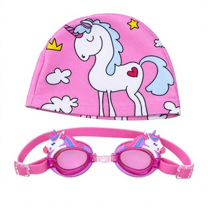 <span class=keywords><strong>Gorro</strong></span> de Natación y Gafas de Natación para Niños, Impermeables, Ligeros, con Estampado de Unicornio, Correa Ajustable para <span class=keywords><strong>Piscina</strong></span> y Playa - Product Image 1