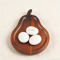 Plateau de service en bois en forme de poire avec motif végétal, en matériau de qualité alimentaire, pour servir des fruits et une utilisation en cuisine, idéal pour les cadeaux