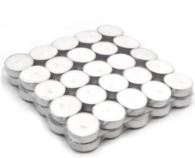 100pcs pack 4hours burning home decor paraffin wax made white tealight candle,Unscented Tea lights 100/Pk White tealight candles