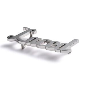 Boucle de ceinture en métal avec initiale au design simple, plaque nominative argentée pour hommes et femmes - Product Image 4