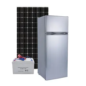 Réfrigérateur vertical à double porte domestique à énergie solaire 218L