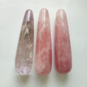 عصا تدليك الجسم من حجر الكوارتز الوردي من هويينغ، 18 سم، للنساء، للعلاج بالكريستال - Product Image 3
