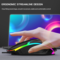 Combo Clavier et Souris Gaming Rétroéclairé RGB VON350, Clavier et Souris Filaire Pleine Taille 104 Touches pour Ordinateur de Bureau