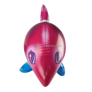 Jouet gonflable d'eau de flotteur de piscine de dauphin d'arc-en-ciel de PVC pour la partie de plage - Product Image 4