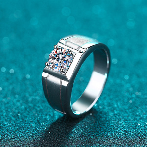 ファッションジュエリーデイリーウェア925スターリングシルバーメンズウェディングMoissaniteリング - Product Image 4