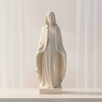 Statuette religieuse en résine de la Vierge Marie sculptée à la main - Statue de jardin Art Déco imperméable de 16,93 pouces de diamètre pour la maison ou l'église