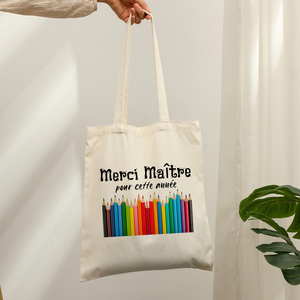 Bolso de hombro personalizado de lona con diseño de agradecimiento a los profesores de <span class=keywords><strong>Francia</strong></span>, bolso de compras reutilizable para mujer, para viajes - Product Image 5