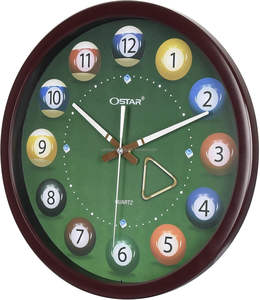 Horloge murale de billard de piscine en bois décor de salle de <span class=keywords><strong>jeu</strong></span> de billard et de billard avec conception de boules de billard pour la décoration de la maison ou du bureau - Product Image 4
