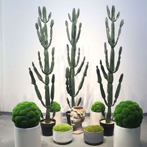 Gran <span class=keywords><strong>cactus</strong></span> verde árbol de plástico planta en maceta Micro arreglo de paisaje para decoración de interiores conjunto paisajismo - Product Image 2