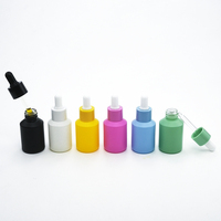 Flacon compte-gouttes en verre, personnalisé, avec compte-gouttes coloré, noir mat, blanc, rose, vert, bleu, jaune, 30ml, 50 pièces