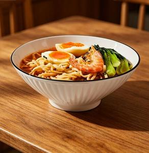 Bol à pâtes <span class=keywords><strong>grande</strong></span> capacité en grès de style japonais et coréen, bol de service pour salade, bol à soupe en céramique – Vente en gros - Product Image 5