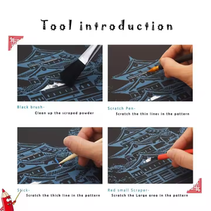 اصنعها بنفسك قوس قزح خدش ورقة عمل فني نمط بطاقة سحرية إبداعية رسم بطاقة ملونة DIY لوحة خدش - Product Image 5