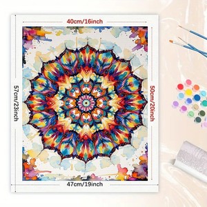 Mandala arte pintura por números Kit para adultos-DIY colorido Mandala 16x20 pulgadas, decoración de Arte de meditación sin marco o regalos - Product Image 2