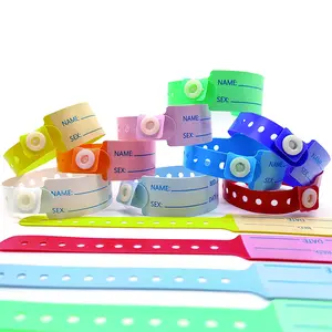 Детский виниловый браслет для детей, пластиковый одноразовый идентификационный браслет для пациентов, браслет из ПВХ, медицинские 100 шт.
