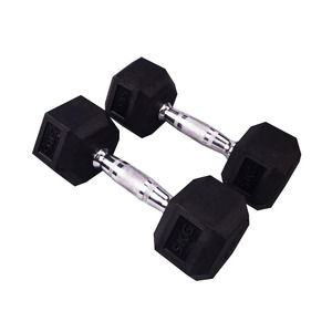 40lbs Stainless Steel Hexagon Shape Full Rubber Coat Gym <b>Free</b> <b>Weight</b> Hex Dumbbell Set for Home Use - Product Image 1