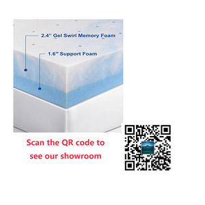 4 Inch Memory <span class=keywords><strong>Foam</strong></span> Mattress Topper Đầy Đủ, Gel Swirl <span class=keywords><strong>Foam</strong></span> Giường Toppers Thông Gió Nệm Topper - Product Image 4