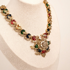 Collar de Diamantes Americanos Premium, Joyería de Lujo Estilo Bollywood, Collar AD de Lujo, Joyería Nupcial, Collar de Circonitas, Regalo para Ella - Product Image 1