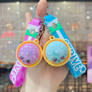 Wholesale Electroplated Cute Bun Squishy Keychain Cartoon Simulation Food Bag Pendant With Wrist Strap <b>Kids</b> Stress Relief Gift - Product Image 3