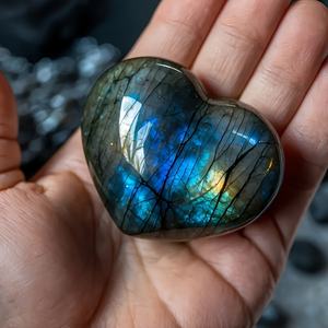 Labradorite en gros, cristal de guérison en forme de cœur, pierre naturelle polie pour la décoration intérieure unique et les cadeaux de vacances - Product Image 5