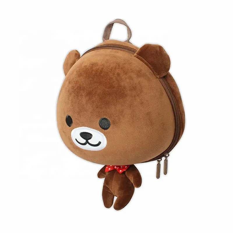Bolsa de juguetes en 3D para niños, mochila con logo personalizado de animal, oso de peluche