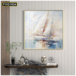 Venta al por mayor de pinturas al óleo abstractas de alta calidad, 100% pintadas a mano, con diseño de <span class=keywords><strong>velero</strong></span>, para decoración del hogar en salas de estar. - Product Image 2