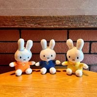 Peluche Hua Rui Lapin Miffy Adorable 12 cm, Jouet en Peluche Doux, Poupée à Habiller, Porte-clés Anti-stress pour Enfants, Idéal pour les Fêtes