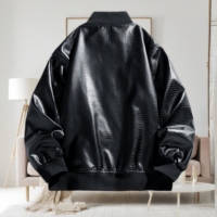 Veste de moto unisexe tendance pour l'extérieur, respirante, coupe-vent, en PU, automne et hiver, grande taille, pour homme