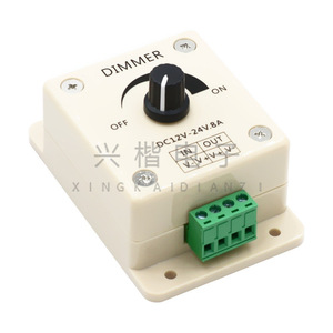 Controlador de Tira LED de un Solo Color, Interruptor Rotatorio Manual con Dimmer PWM, 1 Canal, 8A, 12-24V, Bajo Voltaje - Product Image 2