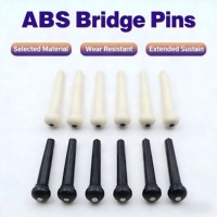 Peg Senar Gitar ABS Langsung dari Pabrik Grosir, Pin Jembatan Hitam Putih Universal untuk Gitar Akustik, Suku Cadang End Pin