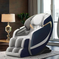 Fauteuil inclinable moderne de luxe en cuir Shiatsu zéro gravité avec pression d'air pour le massage du cou et des pieds